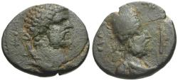 Ancient Coins - Septimius Severus (AD 193-211) with Abgar VIII. Mesopotamia. Edessa Æ20