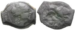 Ancient Coins - Gaul. Massalia. Imitative Æ14 / Bull