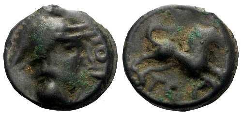 Ancient Coins - aVF/aVF Rare Sequani Potin with Legend