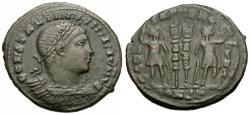 Ancient Coins - Constantius II, as Caesar (AD 324-337) Imitative Æ4 / Soldiers