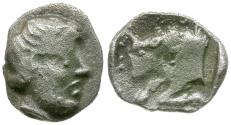 Ancient Coins - Satraps of Caria. Hekatomnos (395-377 BC) AR Diobol / Bull