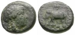 Ancient Coins - Seleukid Kingdom. Antiochos III the Great (222-187 BC) Æ11 / Elephant