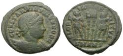 Ancient Coins - Constantine II, as Caesar (AD 316-337) Æ Follis / Soldiers and Standards
