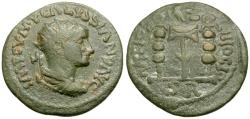 Ancient Coins - Volusian (AD 251-253). Pisidia. Antioch Æ23 / Vexillum and Standards