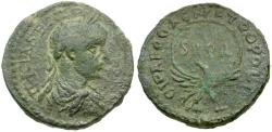 Ancient Coins - Severus Alexander (AD 222-235). Samaria. Caesarea Maritima Æ19 / Wreath and Eagle