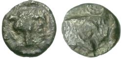 Ancient Coins - Sicily.  The Leontini AR Litra / Man-headed Bull