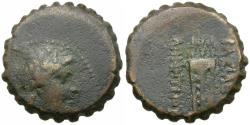 Ancient Coins - Seleukid Kings. Demetrios I Soter (162-150 BC) Serrate Æ25  / Tripod