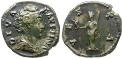 Ancient Coins - Diva Faustina I (died AD 141) AR Denarius / Vesta