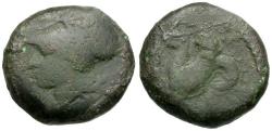 Ancient Coins - Sicily. Syracuse. Time of Dionysios I (405-367 BC) Æ Litra / Hippocamp