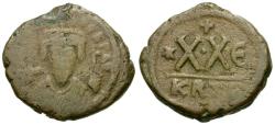 Ancient Coins - *Sear 686* Byzantine Empire. Phocas (AD 602-610) Æ Half Follis