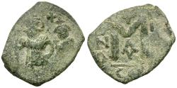 Ancient Coins - *Sear 1010* Byzantine Empire. Constans II (AD 641-668) with Constantine IV Æ Follis
