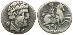 Ancient Coins - Spain. Iberia. Turiasu AR Denarius / Horse