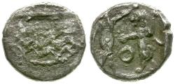 Ancient Coins - Phoenicia. Sidon. Ba`alillem (Sakton) II (401-365 BC) AR 1/16 Shekel / Galley