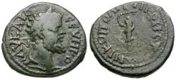 Ancient Coins - Septimius Severus (AD 193-211). Moesia Inferior. Nicopolis ad Istrum Æ18 / Club and Snake