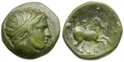 Ancient Coins - Kings of Macedon. Philip II (359-336 BC) Æ18 / Youth on Horseback