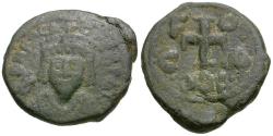 Ancient Coins - *Sear 685* Byzantine Empire. Phocas (AD 602-610) Æ Half Follis