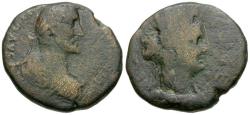 Ancient Coins - Antoninus Pius (AD 138-161). Judaea. Aelia Capitolina (Jerusalem) Æ22 / Bust of Tyche