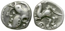 Ancient Coins - Ancient France. Celtic Gaul. Aedui Tribe AR Quinarius