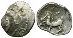Ancient Coins - Ancient France. Celtic Gaul. Aedui Tribe AR Quinarius