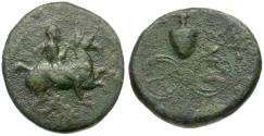Ancient Coins - Thessaly. Krannon Æ16 / Hydria on Cart