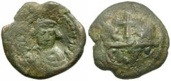 Ancient Coins - *Sear 1057* Byzantine Empire. Constans II (AD 641-668) Æ Half Follis