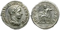 Ancient Coins - Severus Alexander (AD 222-235) AR Denarius / Jupiter