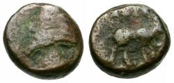 Ancient Coins - Kings of Parthia. Phraates IV (38-2 BC) Æ9 / Gazelle