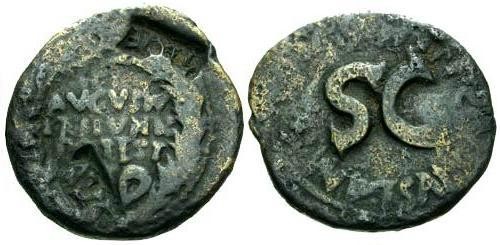 Ancient Coins - F/F Augustus AS / TICAE and AVG Countermarks