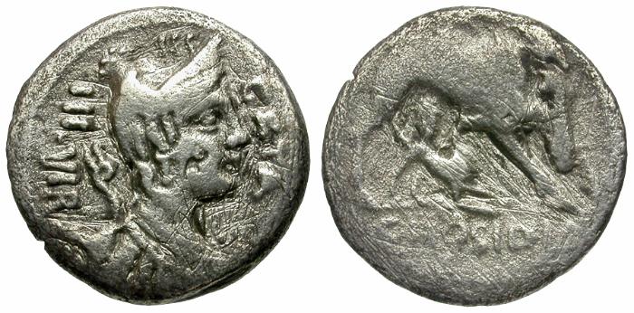 68 BC - Roman Republic. C. Hosidius c.f. Geta AR Denarius / Boar