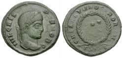 Ancient Coins - Crispus, Caesar (AD 317-326) Æ3 / Votive Wreath