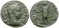 Ancient Coins - Philip II, as Caesar (AD 244-247). Coele-Syria. Heliopolis Æ21 / Mercury