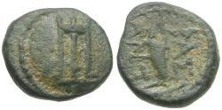 Ancient Coins - Seleukid Kings. Antiochos I Soter (281-261 BC) Æ13 / Bow in Case