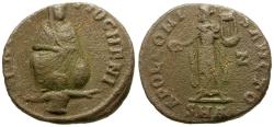 Ancient Coins - Maximinus II Daia (AD 310-313). Anonymous Æ 1/4 Follis / Tyche & Apollo