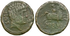 Ancient Coins - Spain. Iberia. Sekotias Æ26 / Horseman