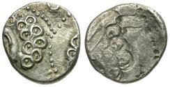 Ancient Coins - Ancient France. Celtic Gaul. Sequani Tribe AR Quinarius / Brockage