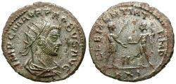Ancient Coins - Probus (AD 276-282) Silvered Æ Antoninianus / Emperor with Jupiter