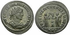 Ancient Coins - Maximian (AD 286-305) Æ Antoninianus / Jupiter presenting Victory to Emperor