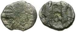 Ancient Coins - Phoenicia. Sidon. Baalshallim II (401-366 BC) AR 1/16 Shekel / Galley