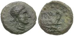 Ancient Coins - Sicily. Panormos Æ11 / Prow