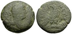 Ancient Coins - Hadrian (AD 117-138). Egypt. Alexandria Æ Obol / Eagle