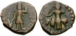 Ancient Coins - Kushan Kings of India. Vasu Deva Æ Unit / Siva and Bull
