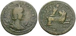 Ancient Coins - Herennia Etruscilla (AD 249-251). Cilicia. Anazarbus Æ30 / Lion