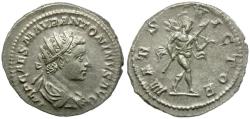 Ancient Coins - Elagabalus (AD 218-222) AR Antoninianus / Mars