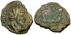 Ancient Coins - Postumus (AD 260-269) Æ Dupondius / Galley