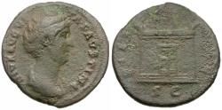 Ancient Coins - Diva Faustina I (died AD 140) Æ As / Altar