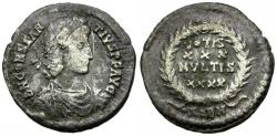 Ancient Coins - Constantius II (AD 337-361) AR Siliqua / Votive wreath