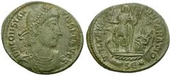 Ancient Coins - Constantius II (AD 337-361) Æ Centenionalis / Emperor in Galley