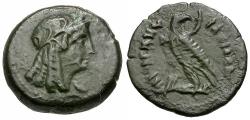 Ancient Coins - Ptolemaic Kings of Egypt. Ptolemy VI Philometor (163-145) Æ18 / Demeter