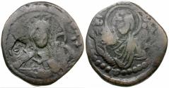 Ancient Coins - *Sear 1867* Byzantine Empire.  Anonymous. Class G Æ Follis / Lillah Counterstamp