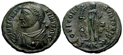 Ancient Coins - EF/EF Constantine the Great AE18 / Jupiter